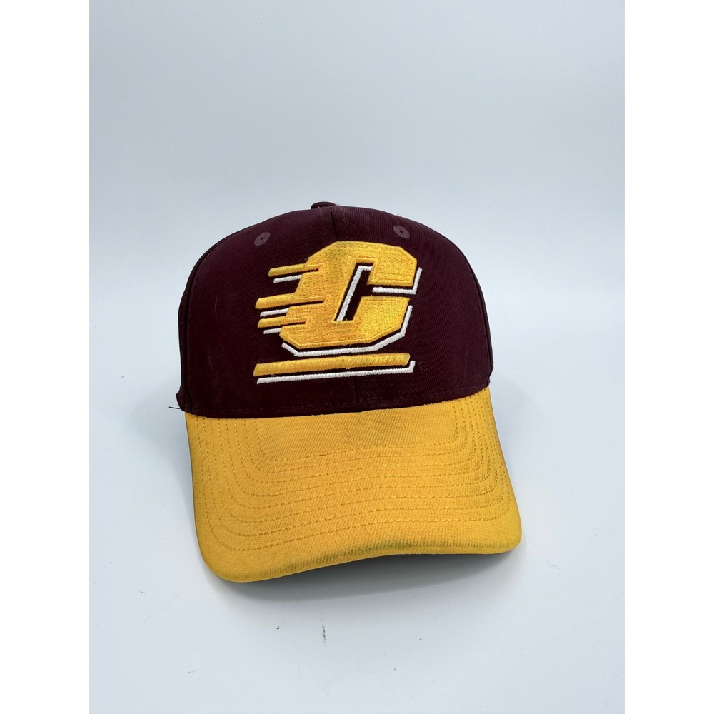 Adidas Central Michigan University Chippewas Hat Y2K Men L/XL Maroon Gold Hat